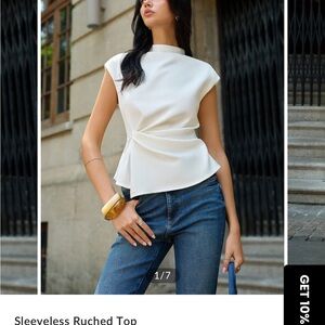 Commense Ivory Sleeveless Blouse